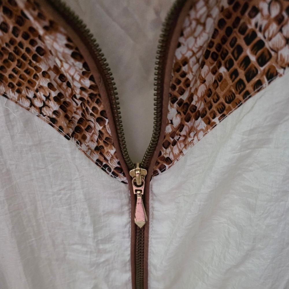 Active Frontier Vintage Snakeskin Colorblock Windbreaker XL 80s-90s Track Jacket - Picture 6 of 9